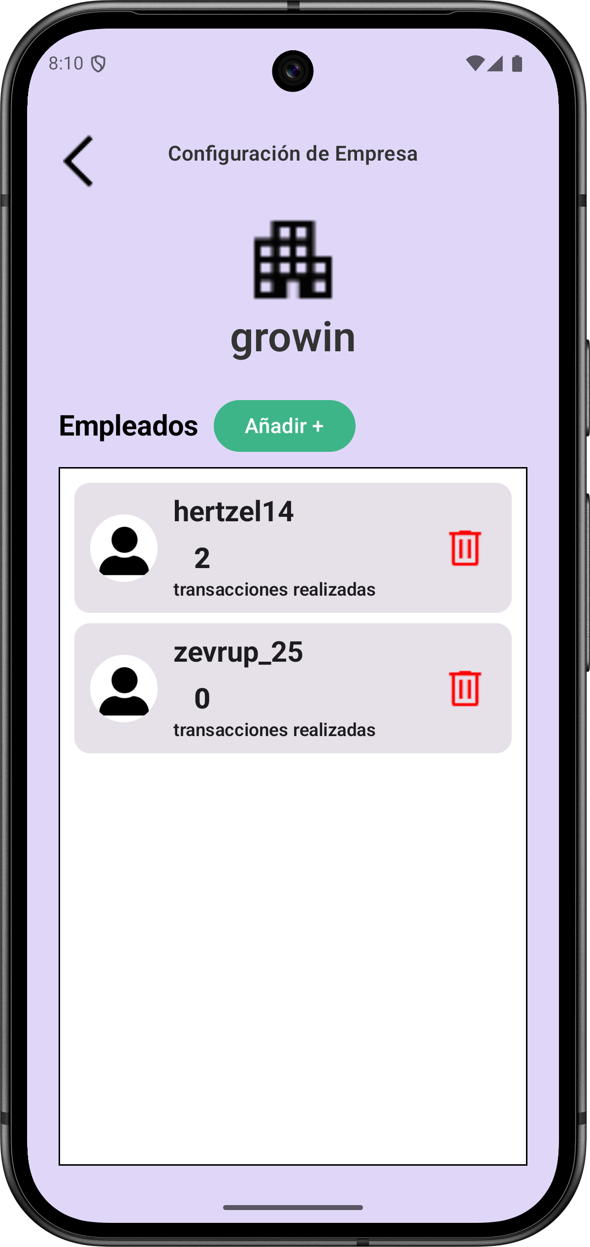 Captura Lista de Transacciones